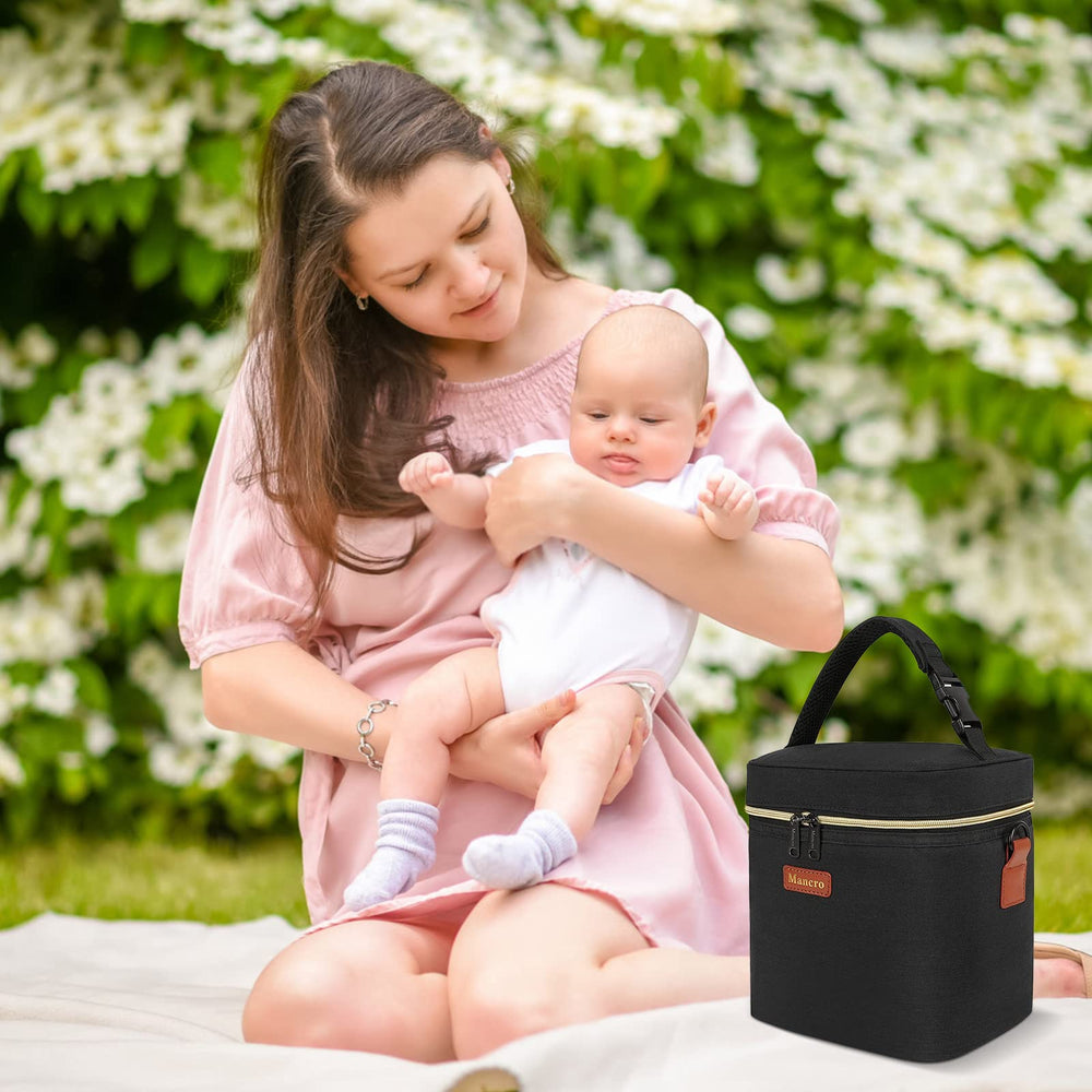 Mancro cooler bag holds up to four 9-ounce bottles