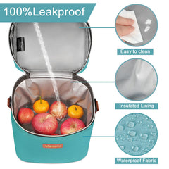 Blue ice pack included keeps contents cool for up to 10 hours.