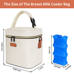 Mancro cooler bag shown with included ice pack for lasting freshness outdoors.