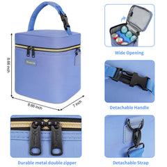 Mancro breastmilk cooler bag interior with bottles demonstrates 6-bottle capacity