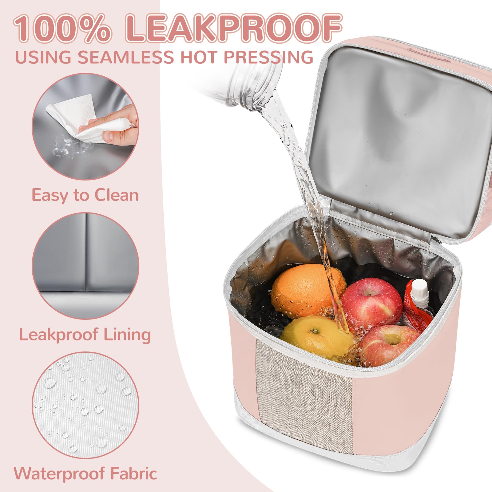 Mancro interior insulation shows spill-proof lining for milk and snacks.