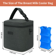 Mancro breastmilk cooler bag interior layout highlights organized compartments for bottles.