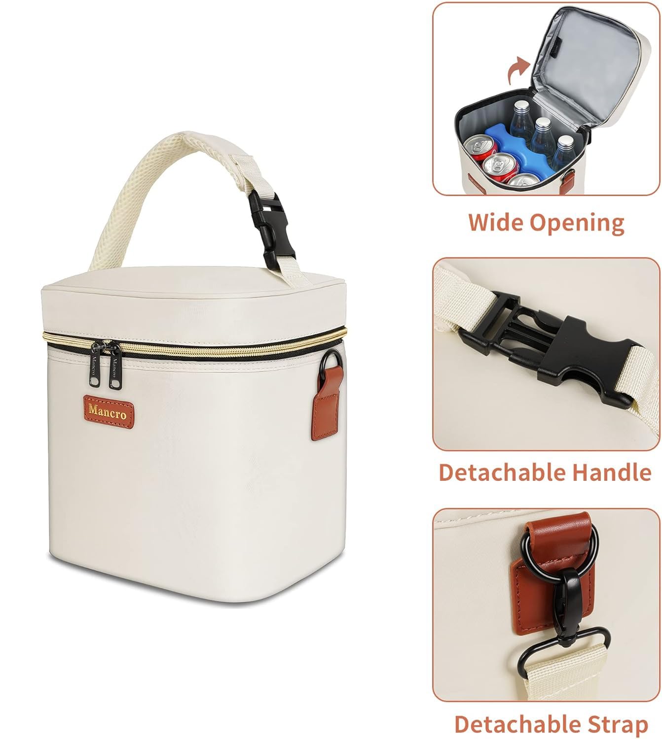 Mancro bag interior demonstrates leakproof protection and easy cleanup.