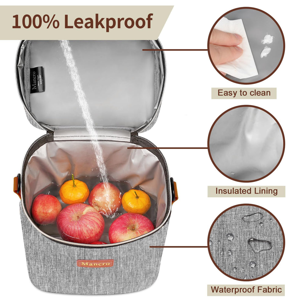 Mancro cooler bag with detachable shoulder strap for hands-free transport.