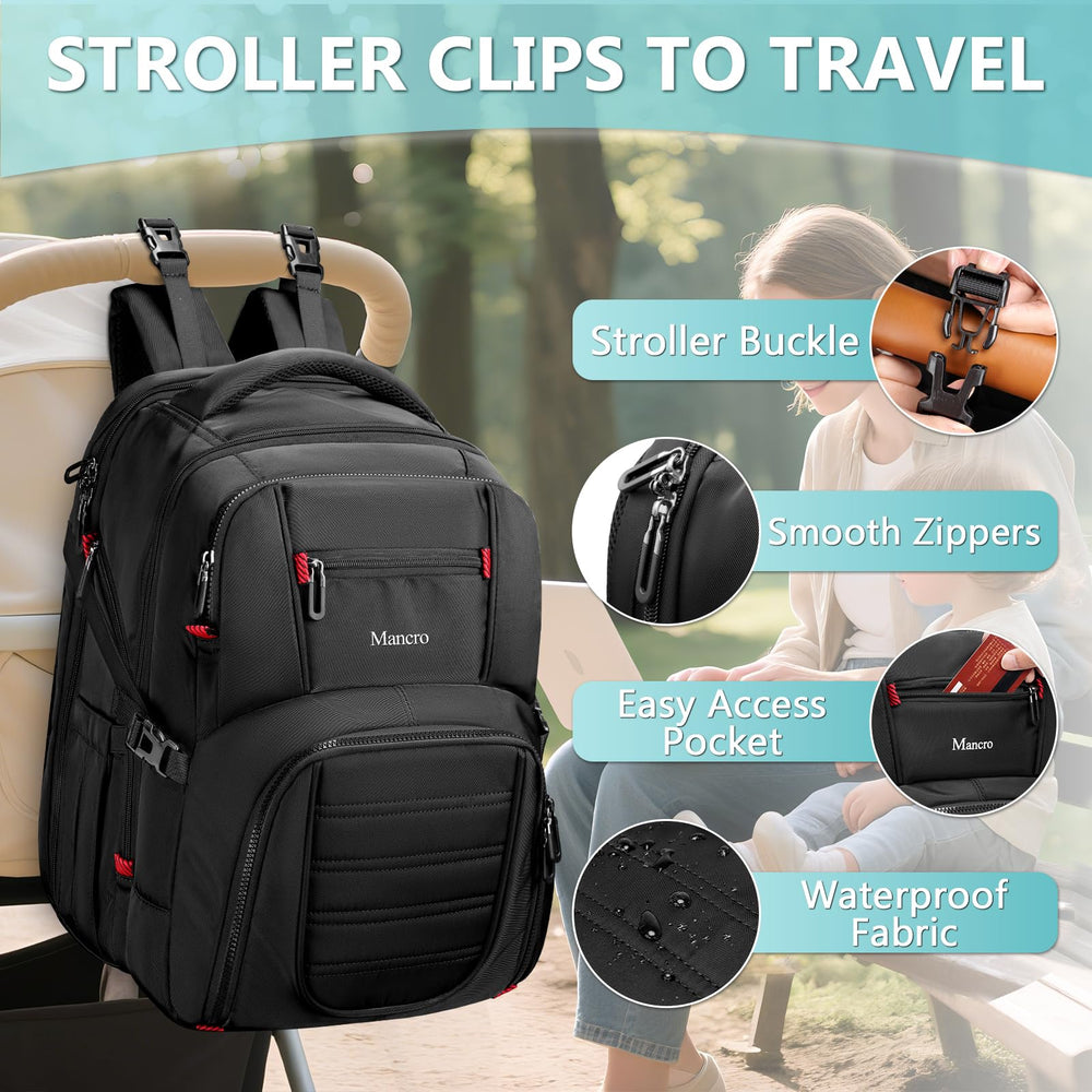 Mancro Dad Diaper Bag Backpack nursing cover included for discreet feeding