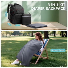 Mancro Dad Diaper Bag Backpack removable bottle bag keeps milk warm or cool