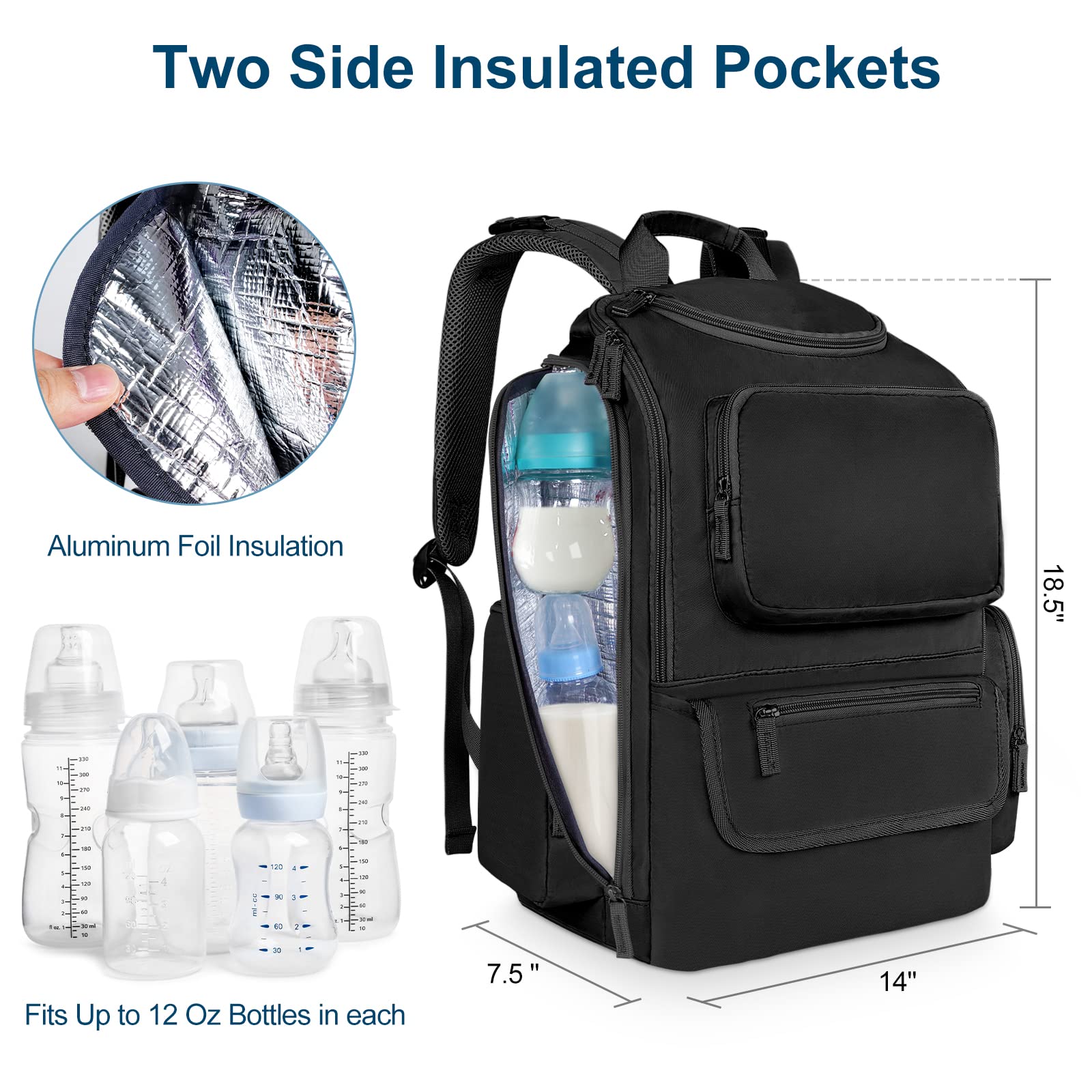 Mancro diaper bag backpack easy-access pocket for quick diaper changes
