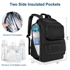 Mancro diaper bag backpack easy-access pocket for quick diaper changes