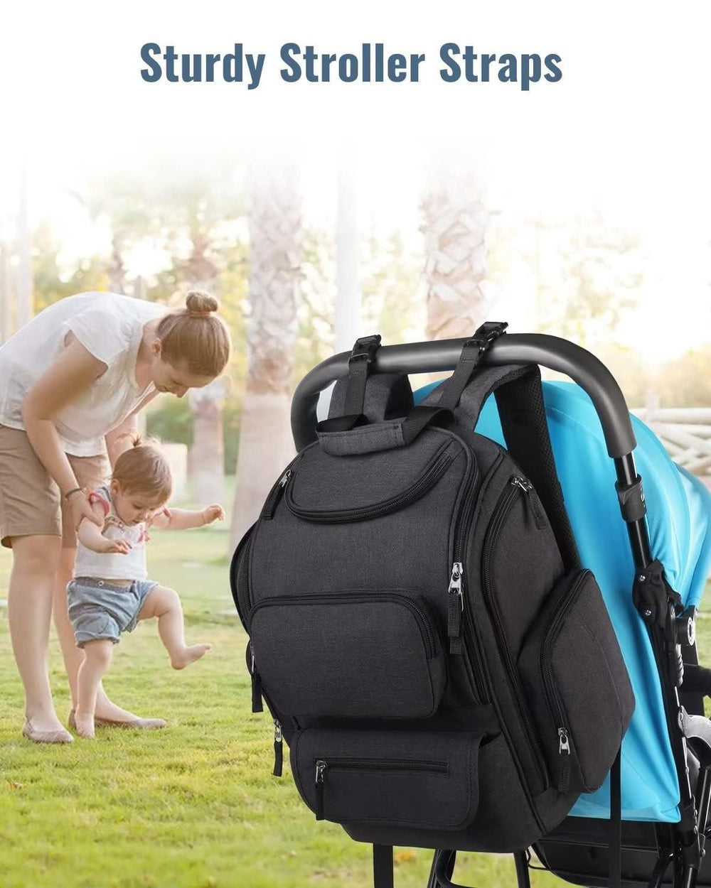 Mancro Diaper Bag Backpack gift-ready-tone design suits moms and dads