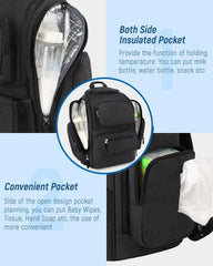 Mancro diaper bag backpack stroller clip keeps bag secure while strolling