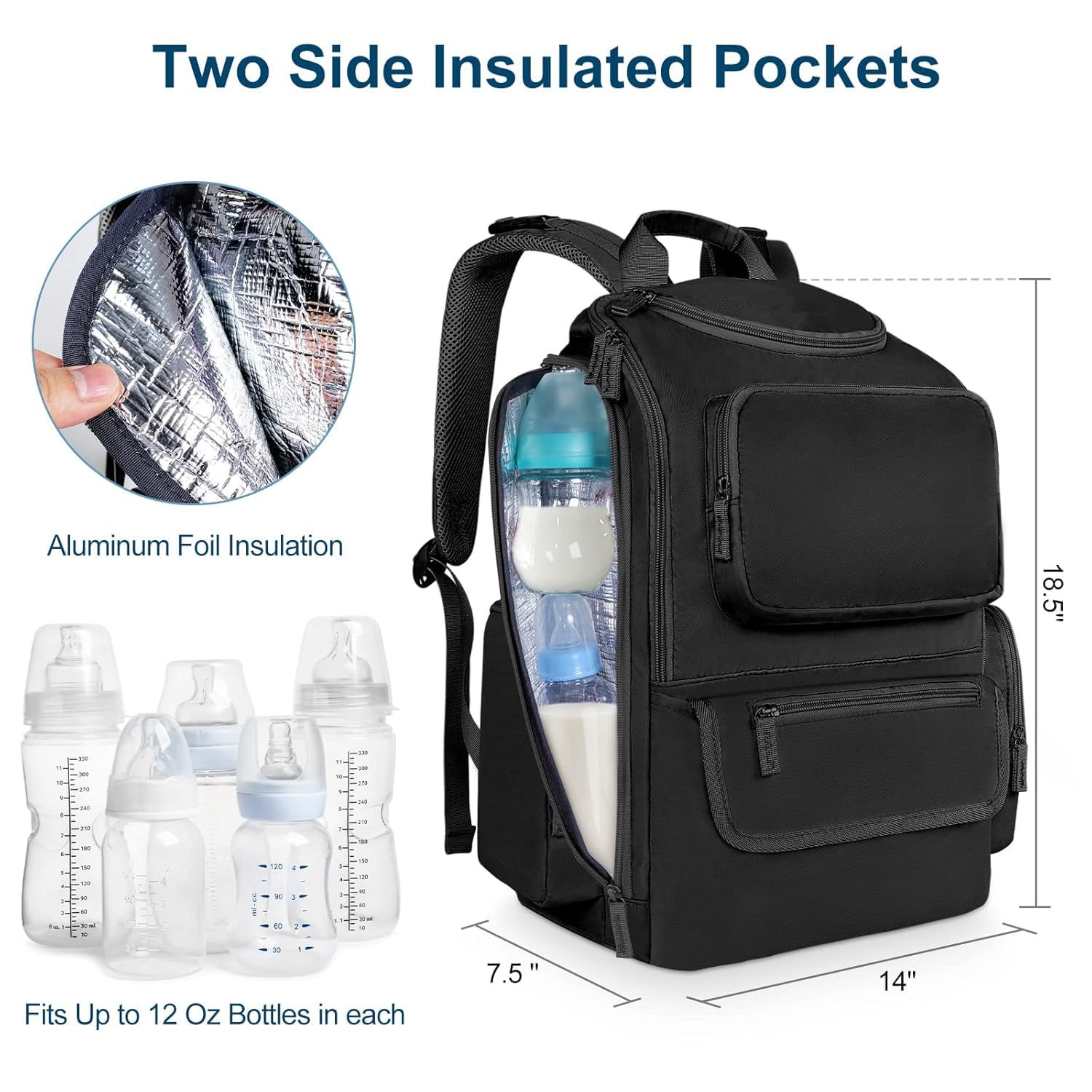 Mancro diaper bag stroller straps allow hands-free strolling