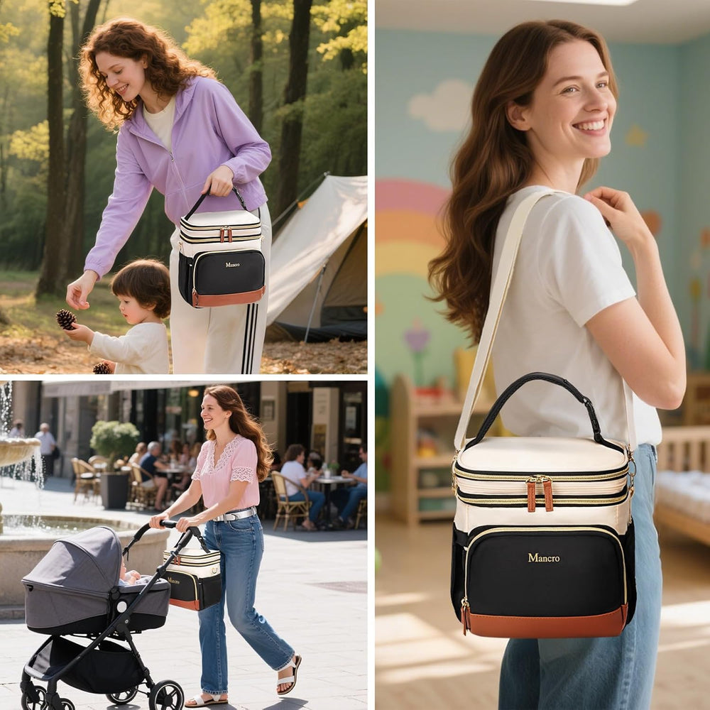Mancro Expandable Bottle Cooler Bag travel-ready setup shown in everyday outing.