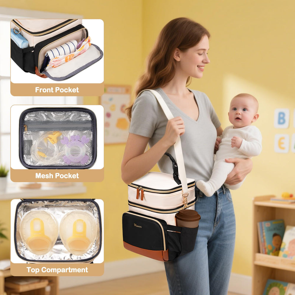 Mancro bag leakproof lining resists spills and wipes clean.