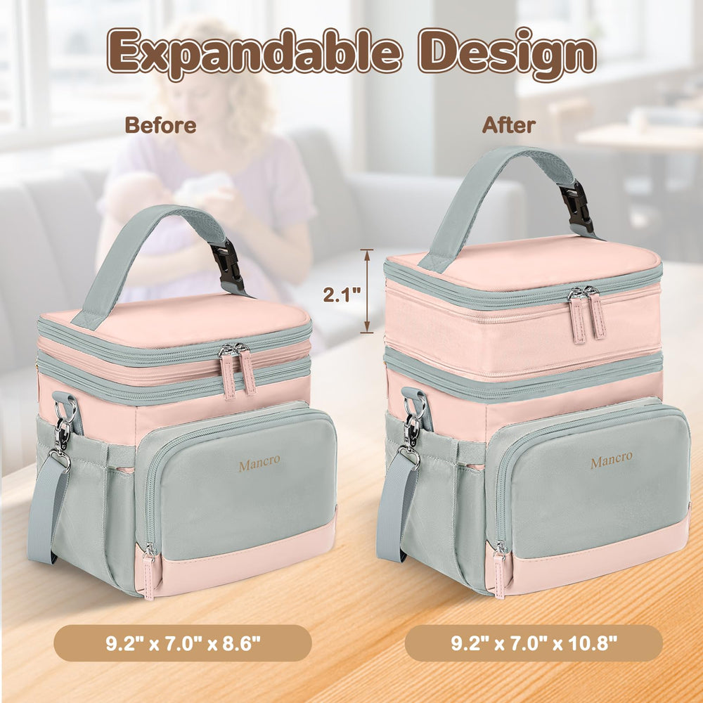Mancro insulated three-layer system keeps contents cool during travel