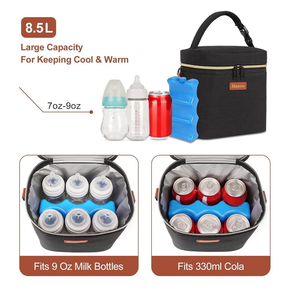 Mancro insulated bag with included ice pack for ready cooling