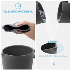 Mandoo bath rinse cup silicone material showing durable food grade silicone