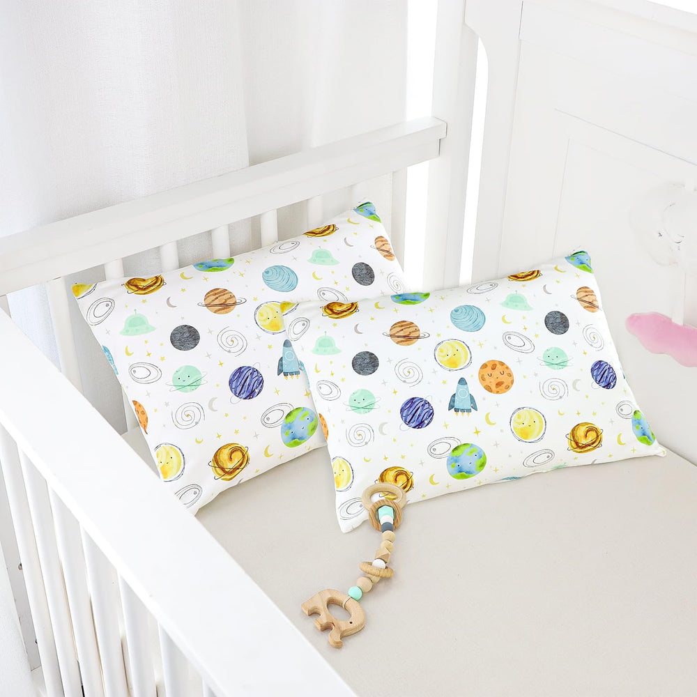 ManFaiSky 2-pack toddler pillowcase with envelope closure for easy pillow insertion.