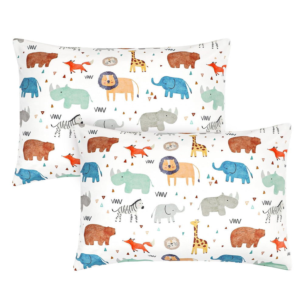 ManFaiSky toddler pillowcase 13x18 forest animal pattern for cozy, child-friendly sleep.