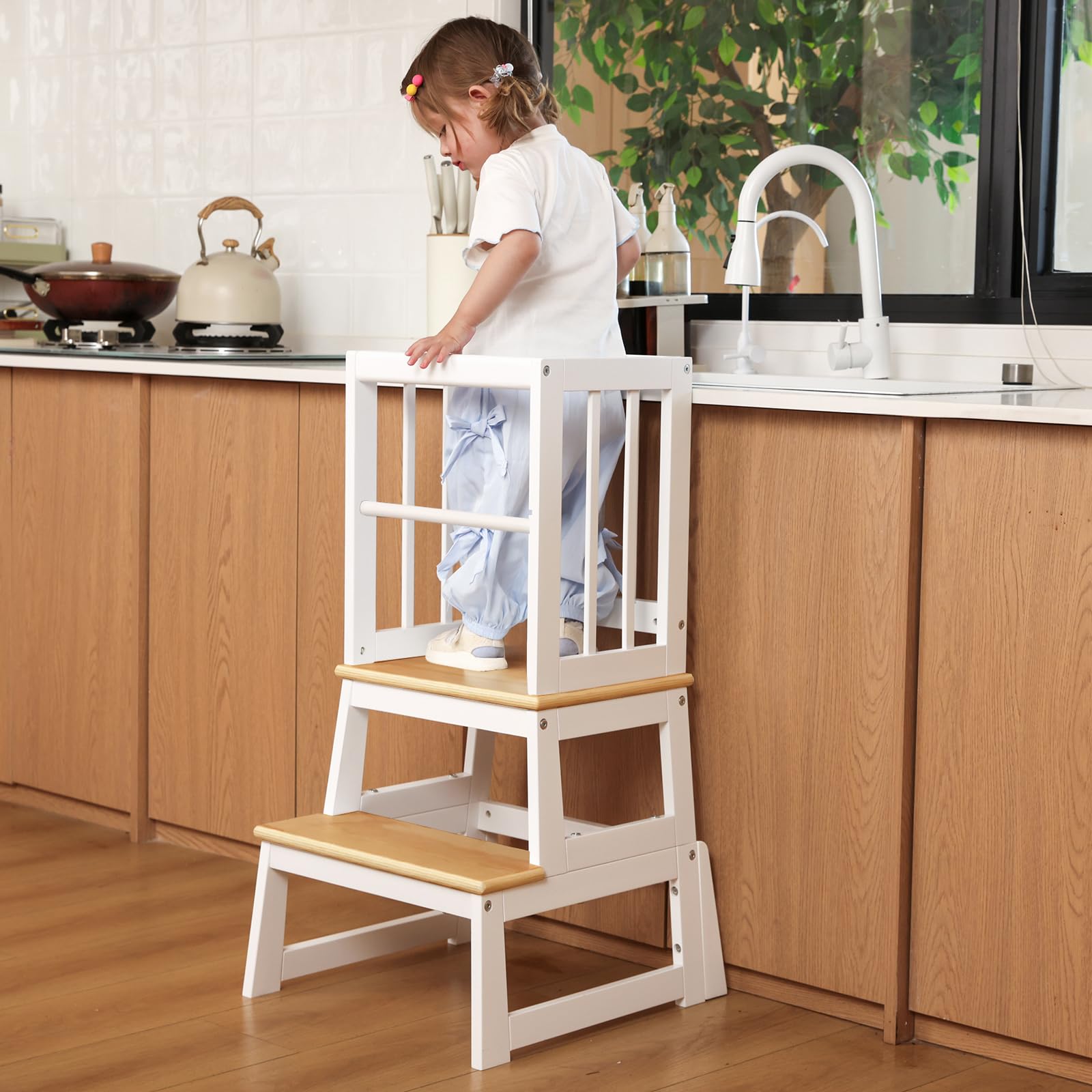 Mangohood kids step stool anti-tip foot keeps little climbers stable at counters.