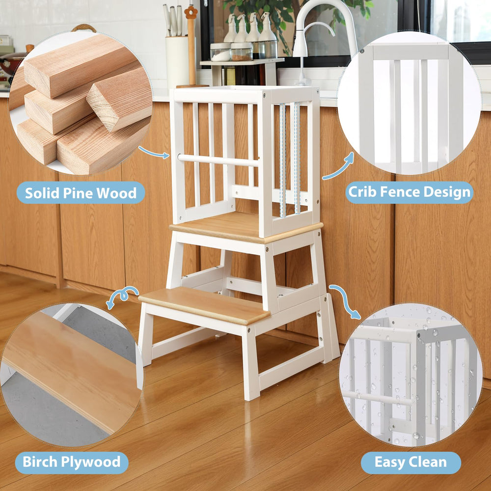 Mangohood kids step stool bright-white-natural captures stylish, easy-to-clean design.