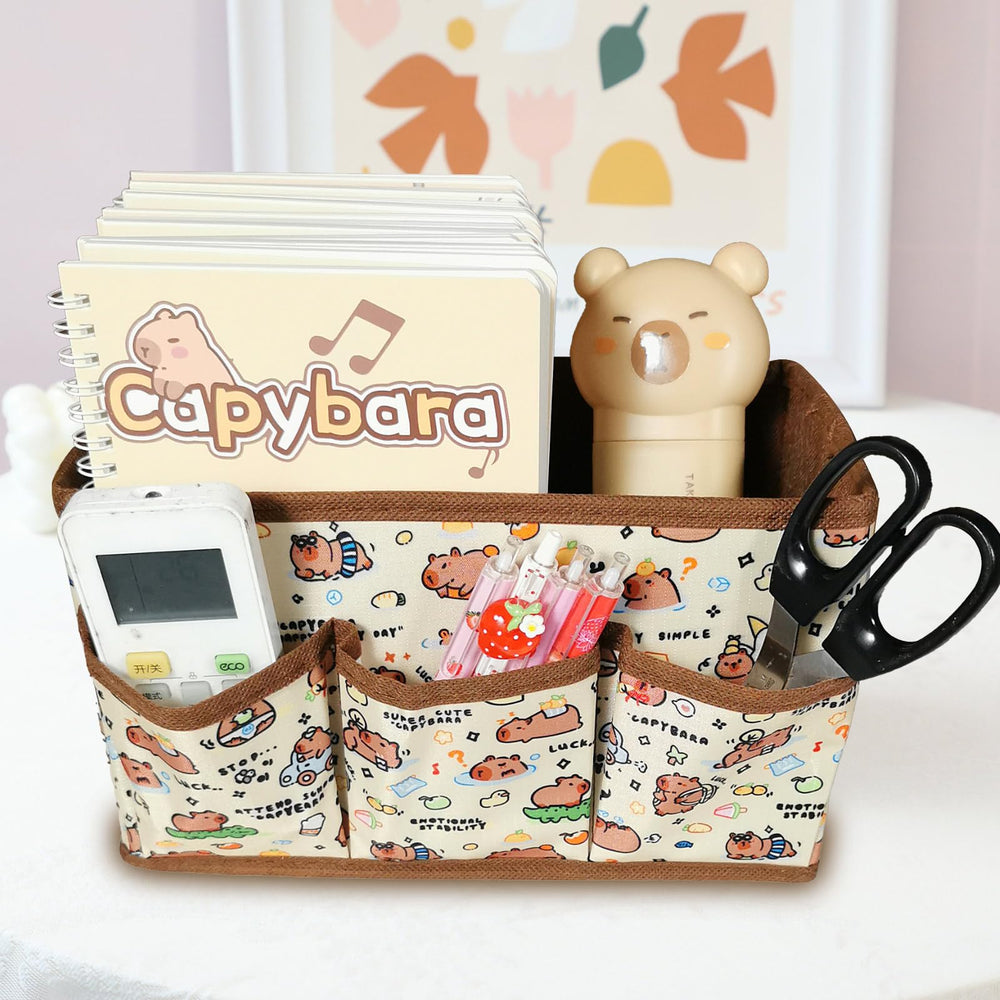 Mangpung Kawaii bin in desk drawer for office supplies.