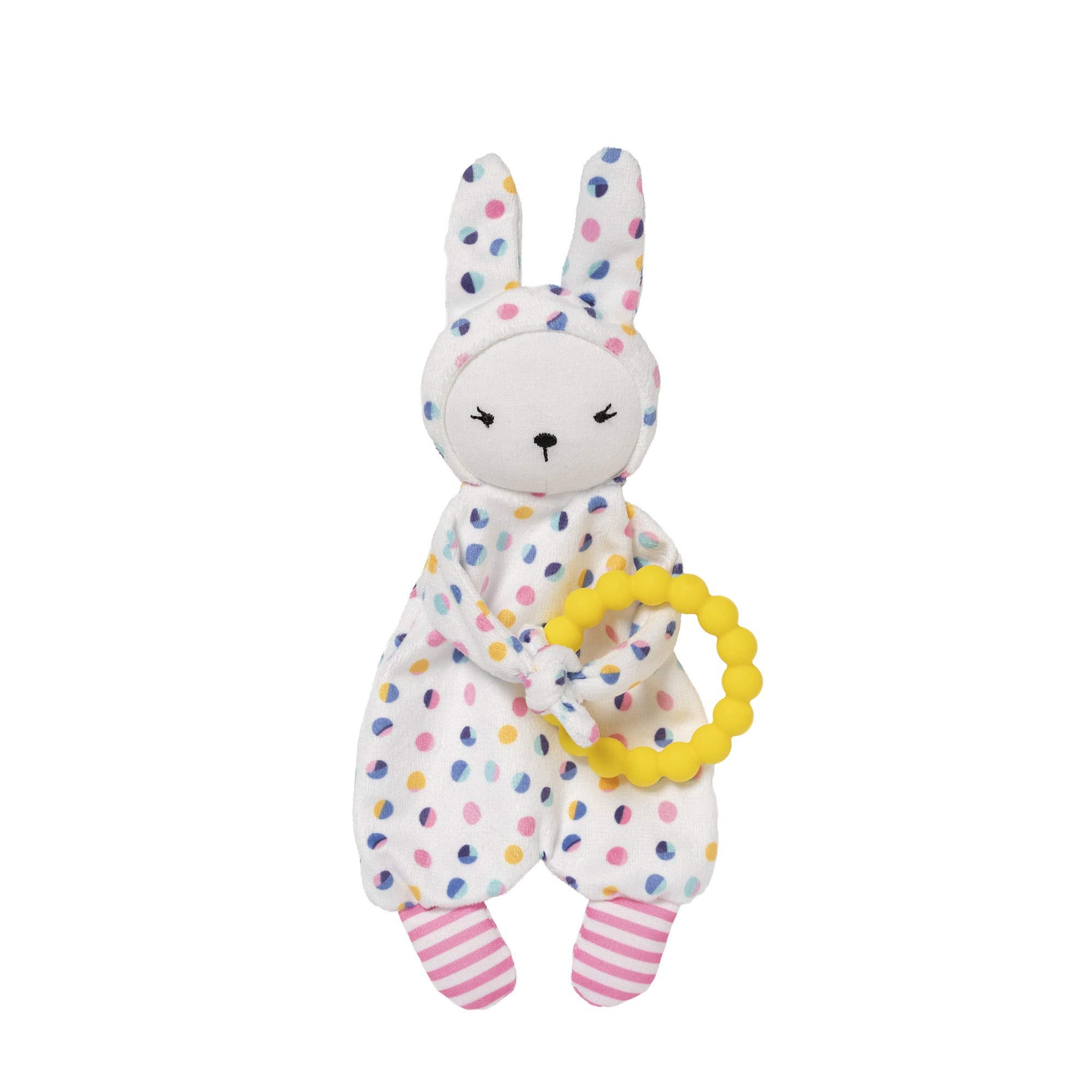 Manhattan Toy Cherry Blossom Days Bunny blankie close-up showing soft plush for infant comfort.