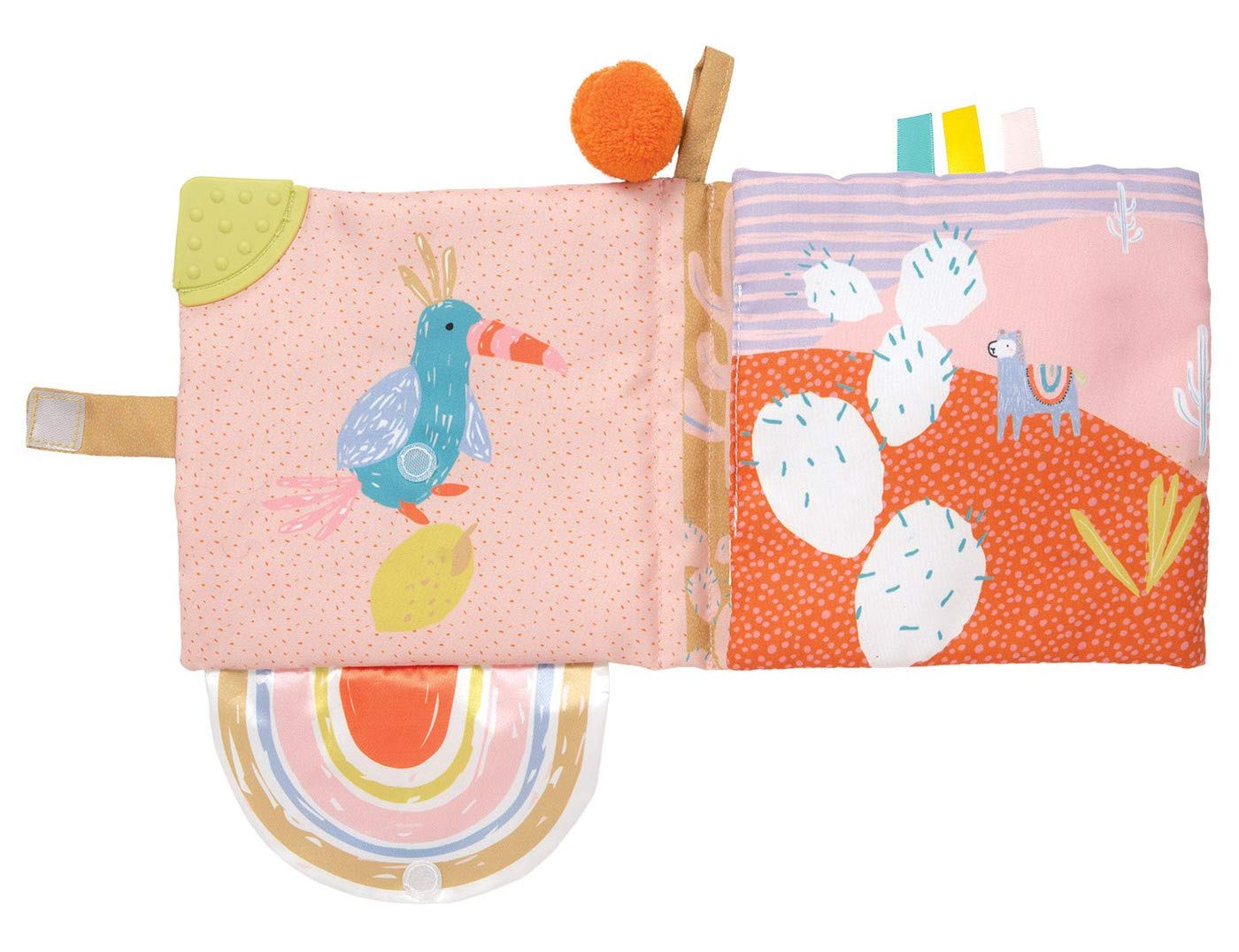Manhattan Toy Llama soft book teether-corner, soothes sore gums with safe chew.