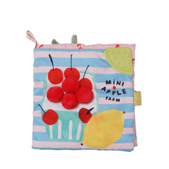 Manhattan Toy Mini-Apple-Farm cover scene supports visual engagement during tummy time.