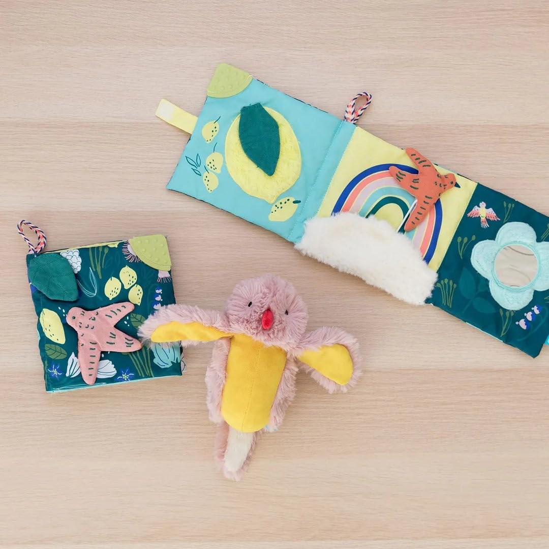 Manhattan Toy Songbird Pat Mat tethered squeaker encourages cause-and-effect play