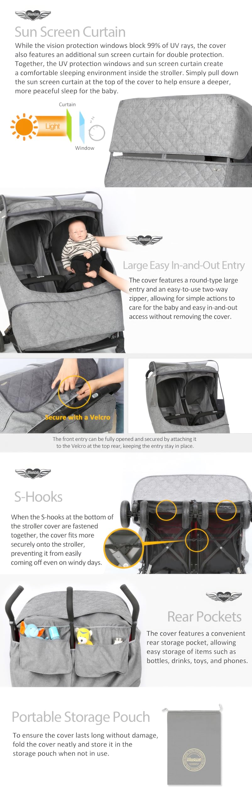 Manito Melange detachable-footrest-cover is easy to remove for cleaning.