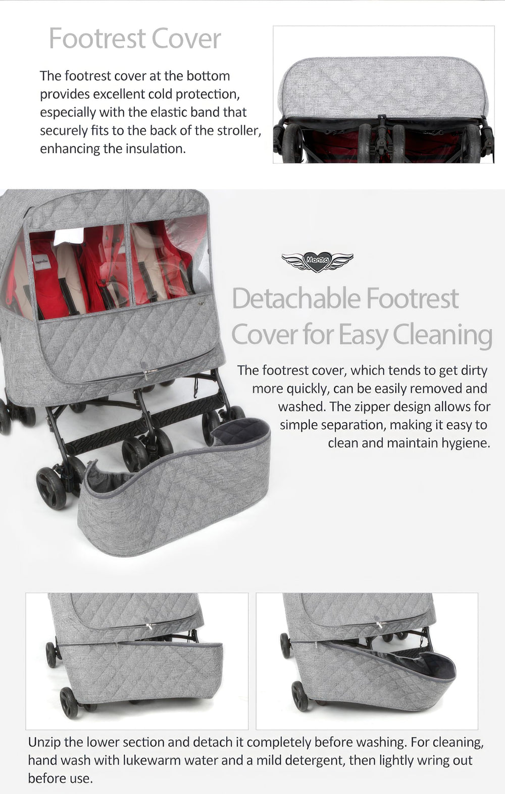 Manito Melange sun screening curtain reduces direct sunlight for baby comfort.