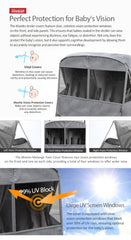 Manito Melange twin stroller weather shield dual-ventilation promotes fresh air flow