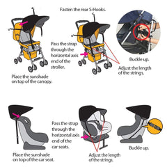Manito Sun Shade sturdy frame with buckle straps resists strong winds