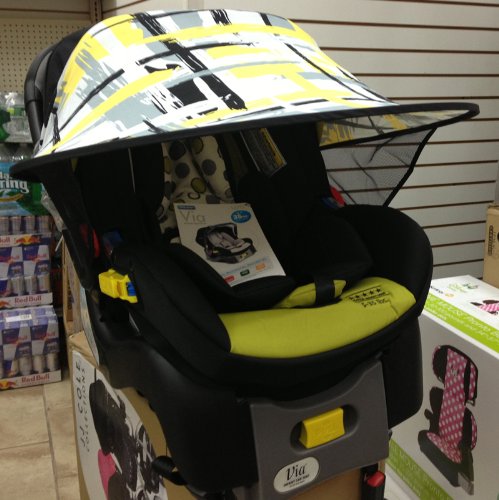 Manito Sun Shade compatibility with strollers and car seats for easy use.