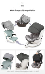Manito sun shade extender adjustable angle to customize shade length for different seats