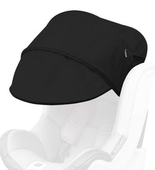Manito Sun Shade Extender attached to car seat providing UV protection for kids
