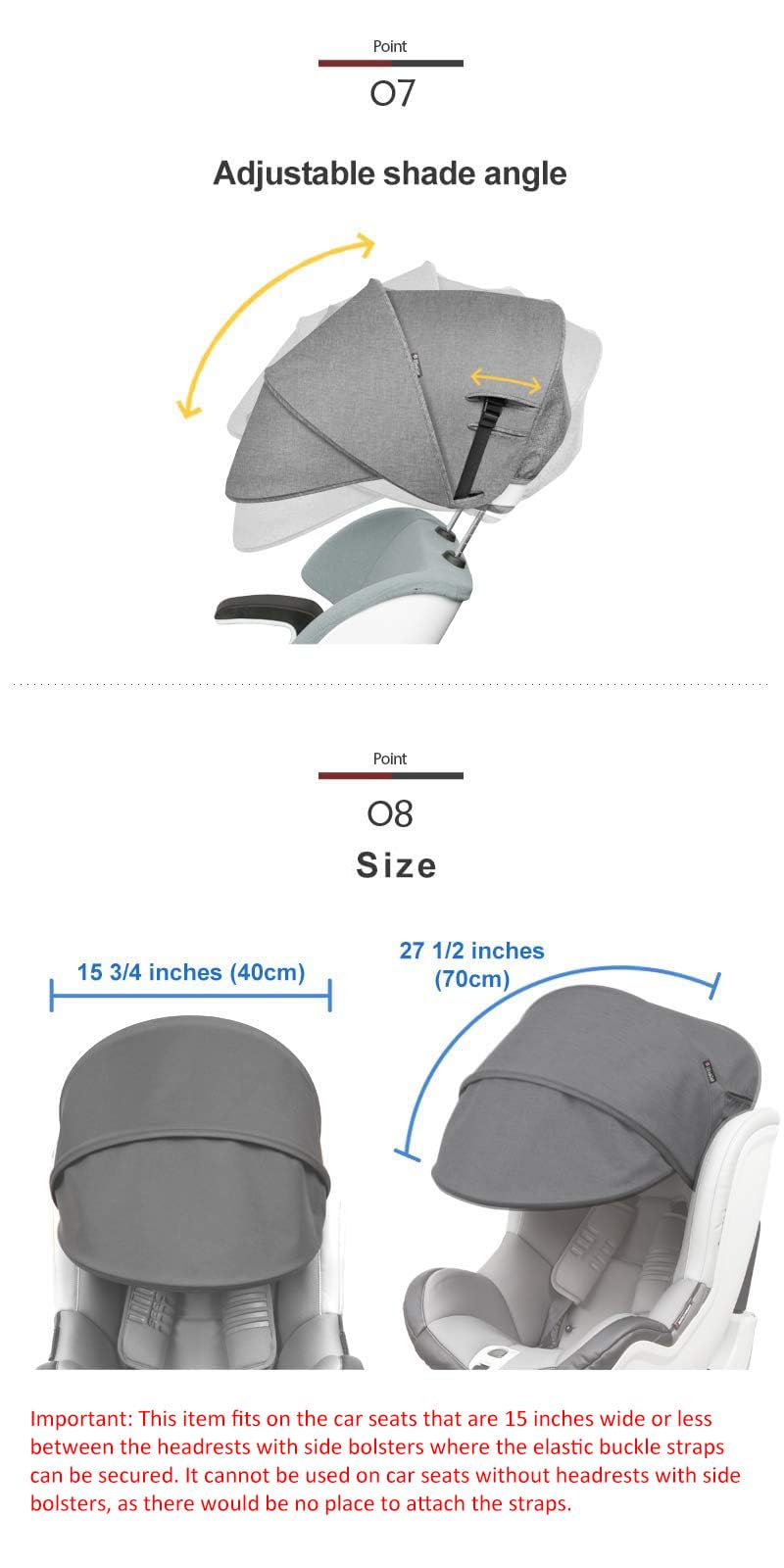 Manito sun shade extender water-repellent fabric for light rain and easy wipe-clean