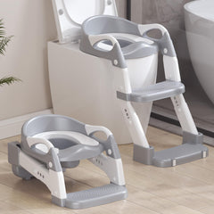 MantisFist 2-in-1 toddler potty folded for compact storage in small bathrooms.