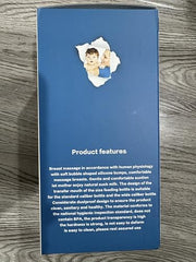 Manual breast pump bottle shows graduated measurements for accurate milk tracking.