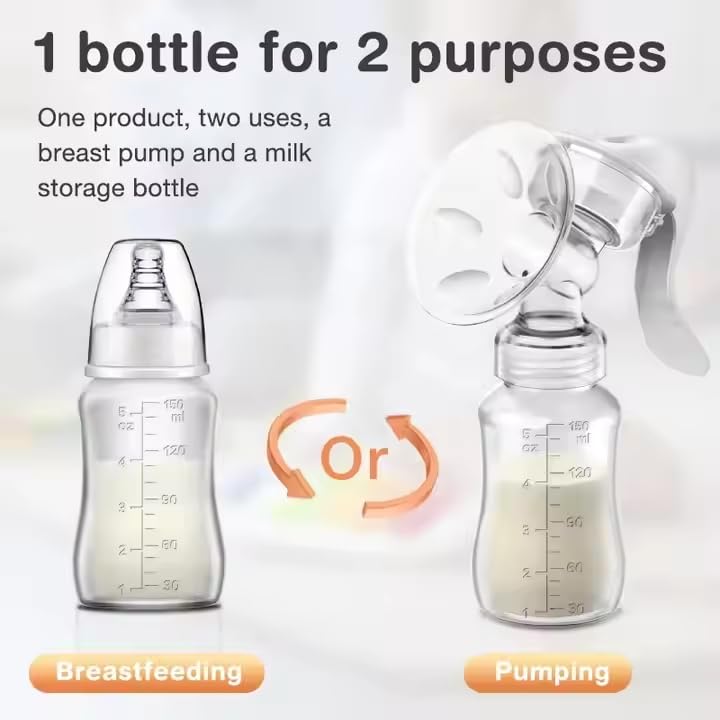Manual Breast Pump box includes accessories for quick setup and hygiene.