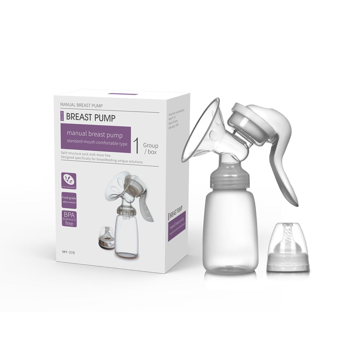 Manual Breast Pump travel-compact design for discreet, on-the-go milk expression.