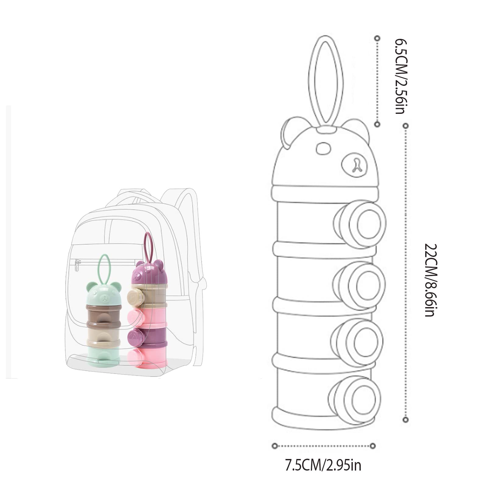 Manwetye 4-layer formula dispenser offers organized portions on the move.