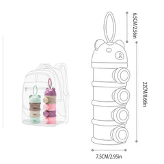 Manwetye 4-layer formula dispenser offers organized portions on the move.