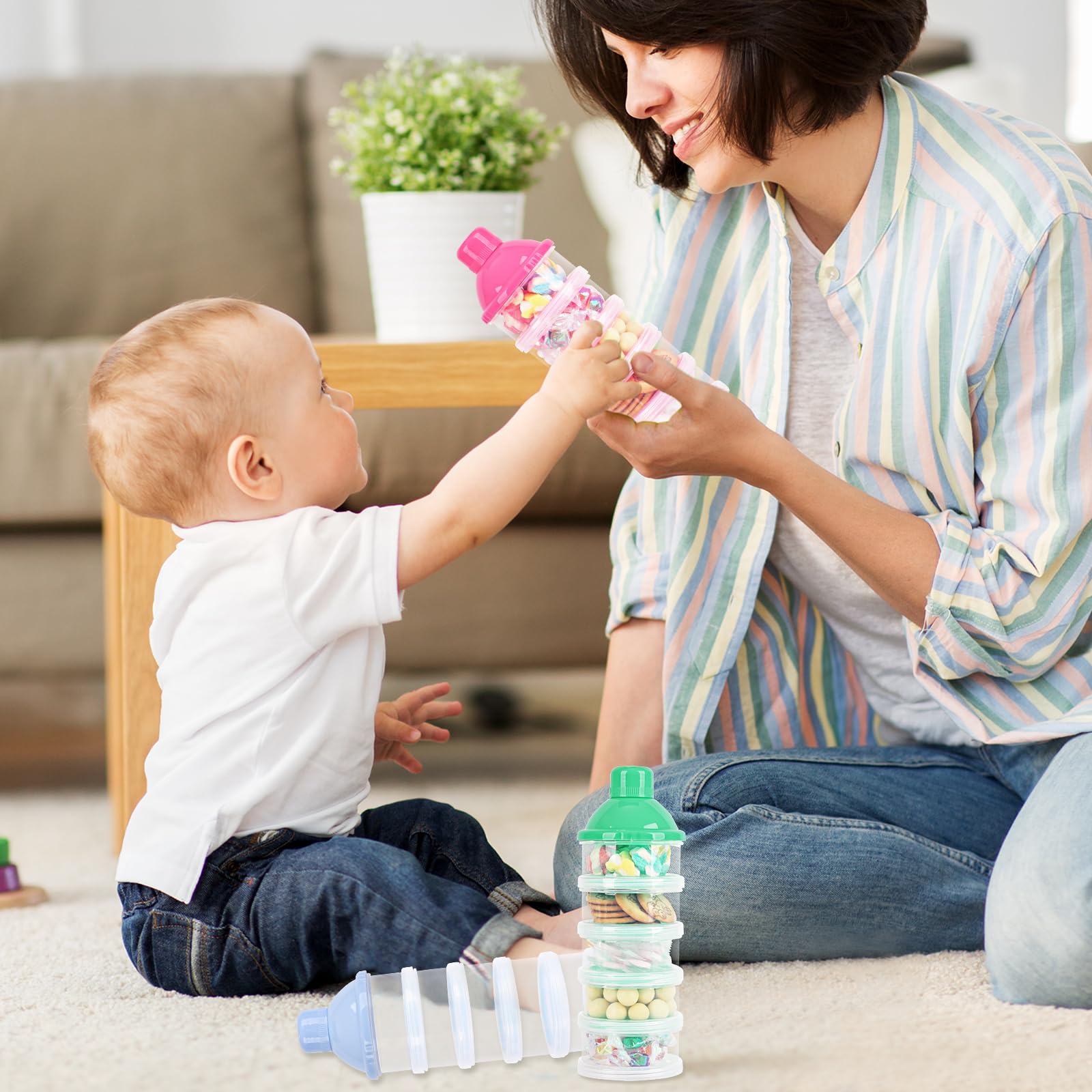 Manwetye milk powder and snacks storage adapts for fruits and baby accessories.