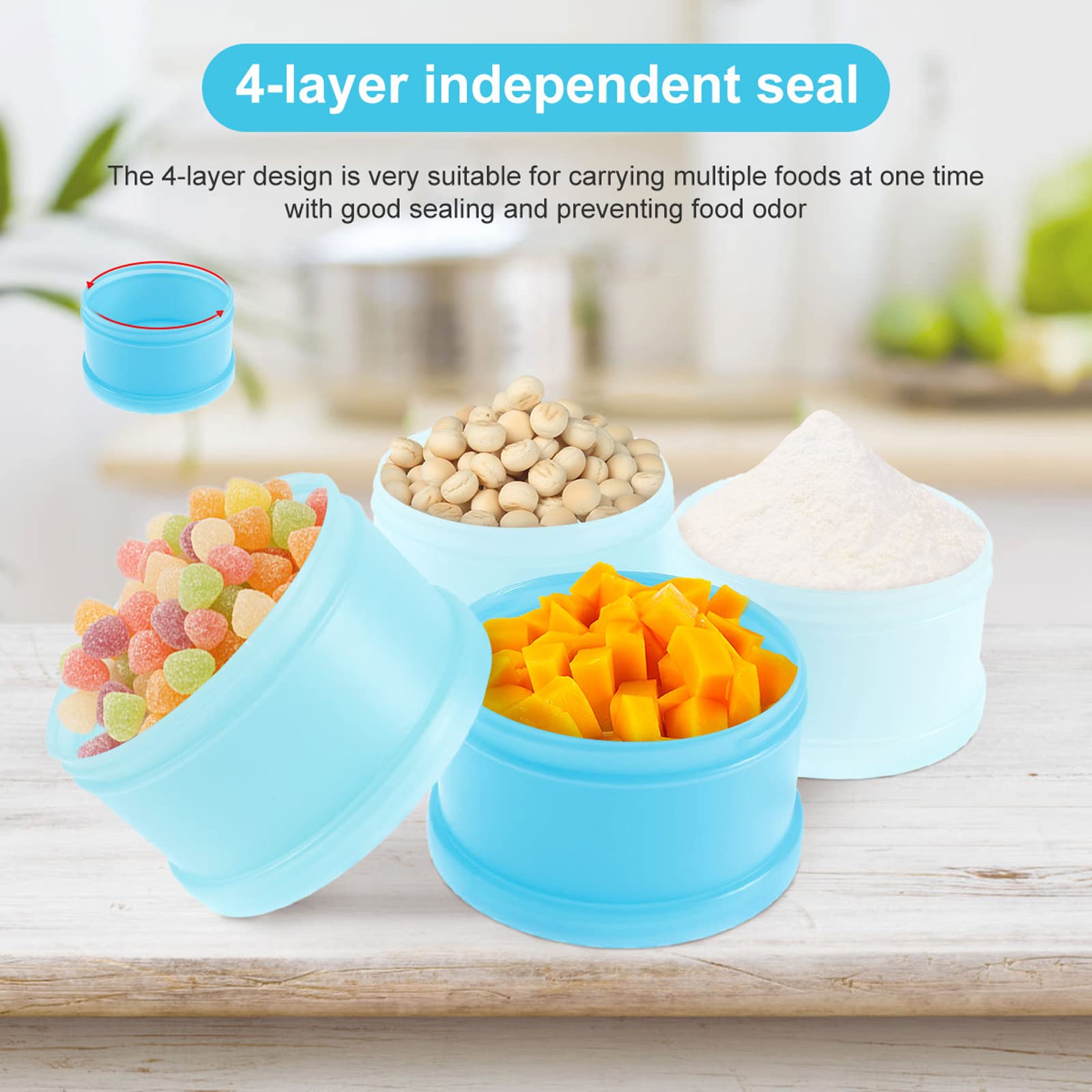 Manwetye Sakura blue milk powder box open with four removable layers