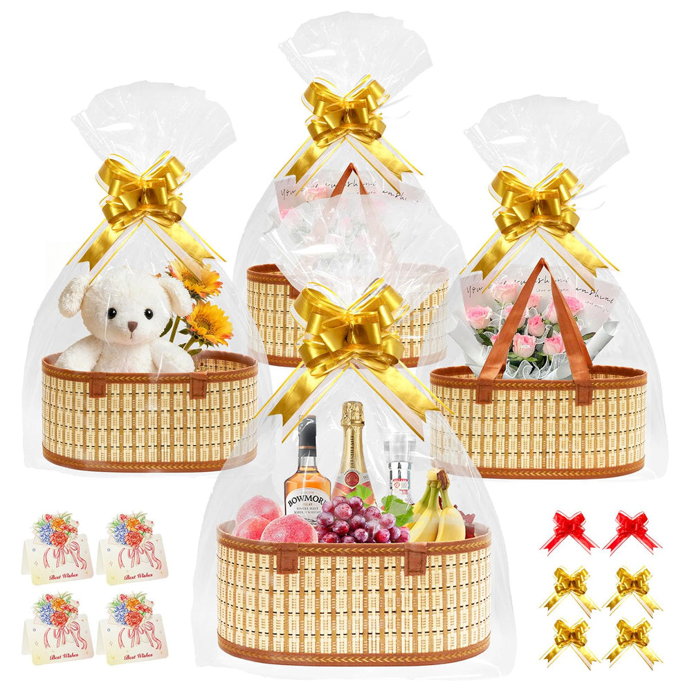 Mapaim bamboo woven large four-piece gift basket set for premium presentation.
