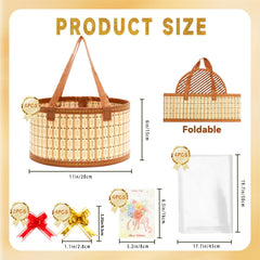 Mapaim bamboo weave basket with reinforced handle, sturdy for fully loaded gift displays.