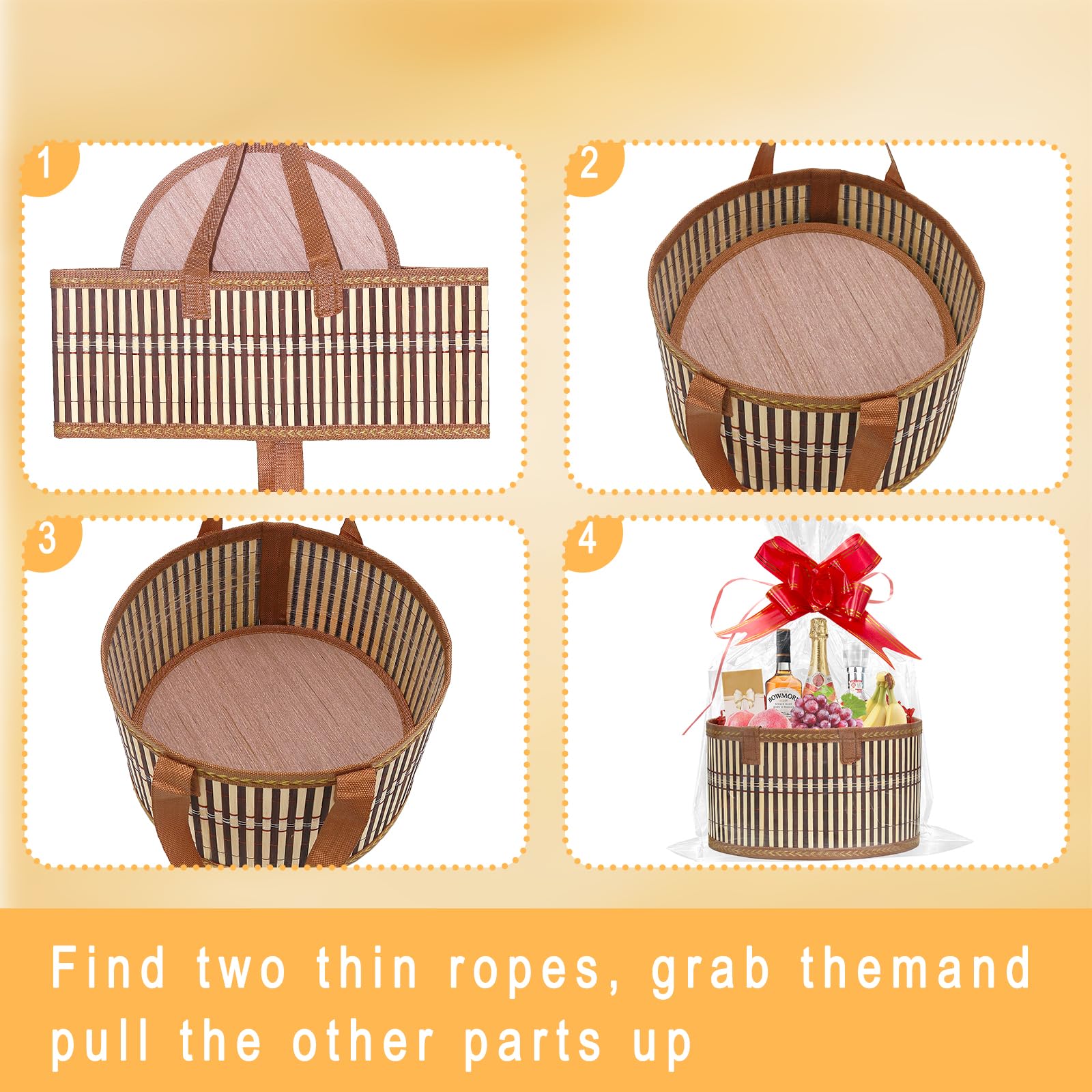 Mapaim handled bamboo basket sturdy handles for easy transport