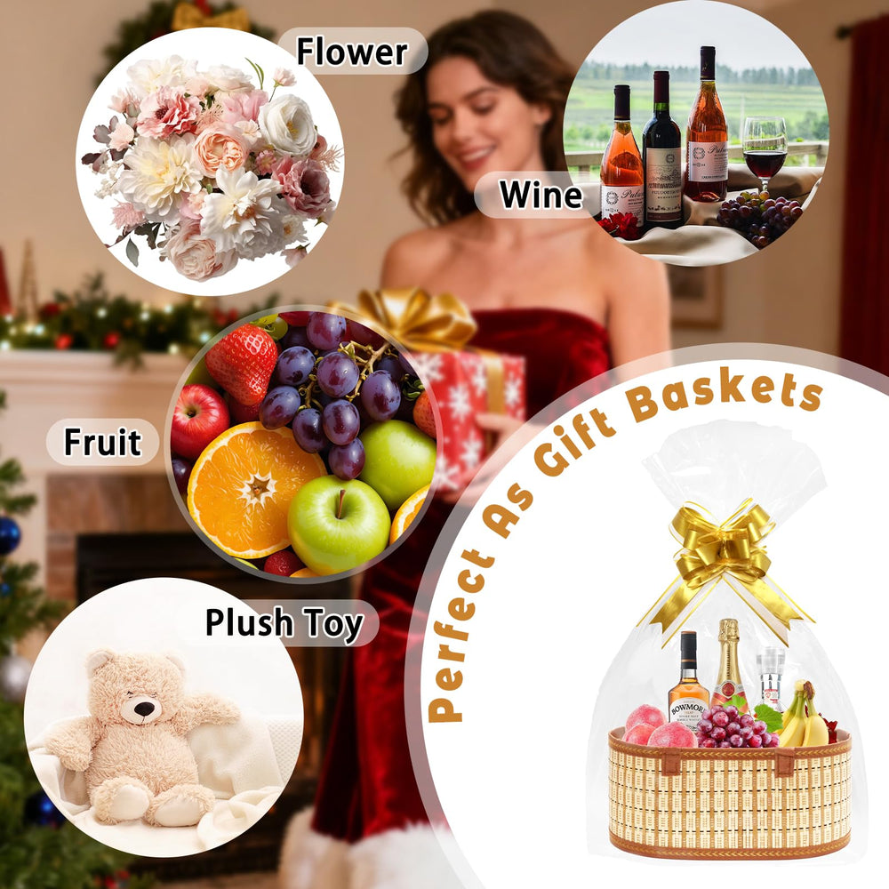 Mapaim pull bows on baskets add festive finishing touch.