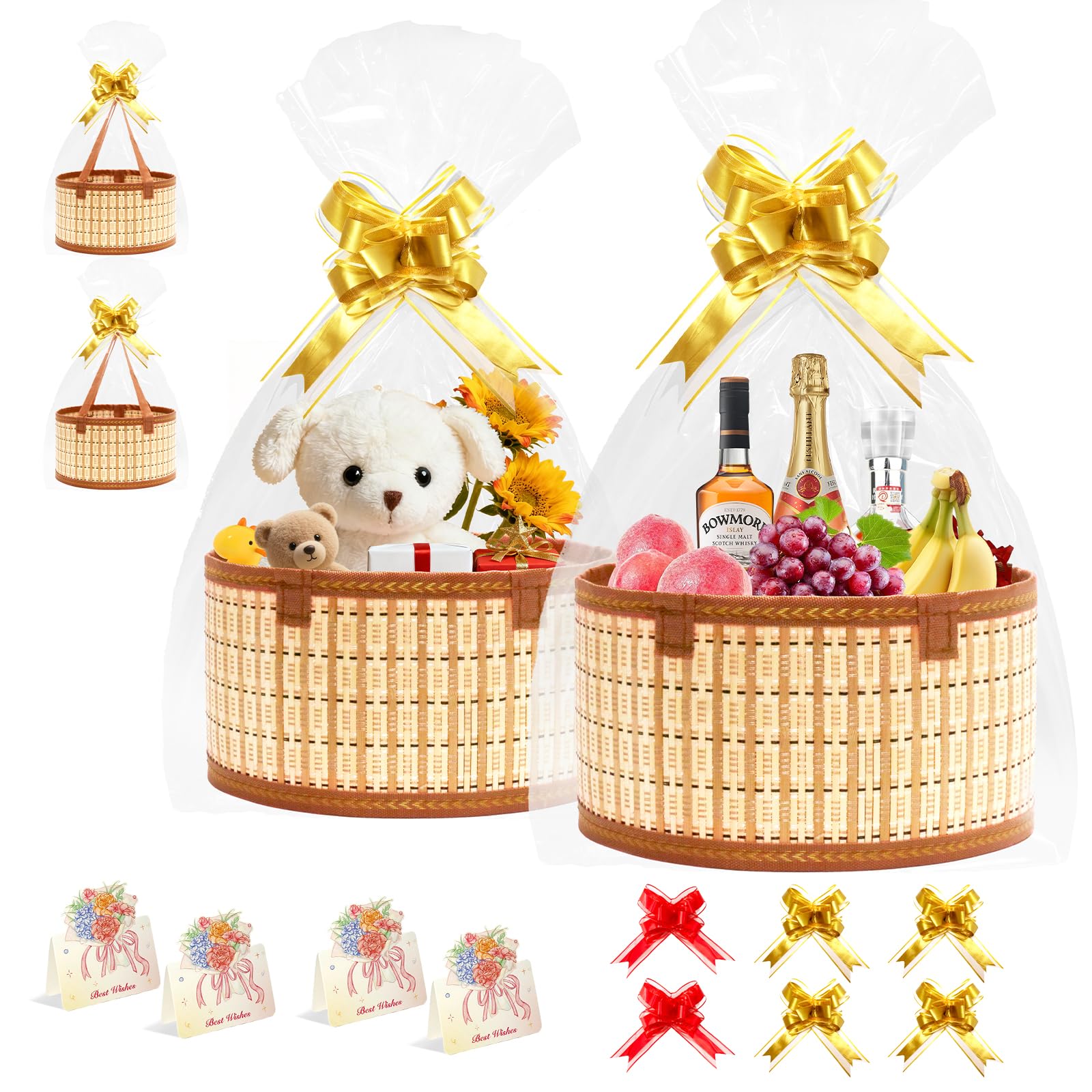 Mapaim round 11-inch basket dimensions suited for varied gift setups.
